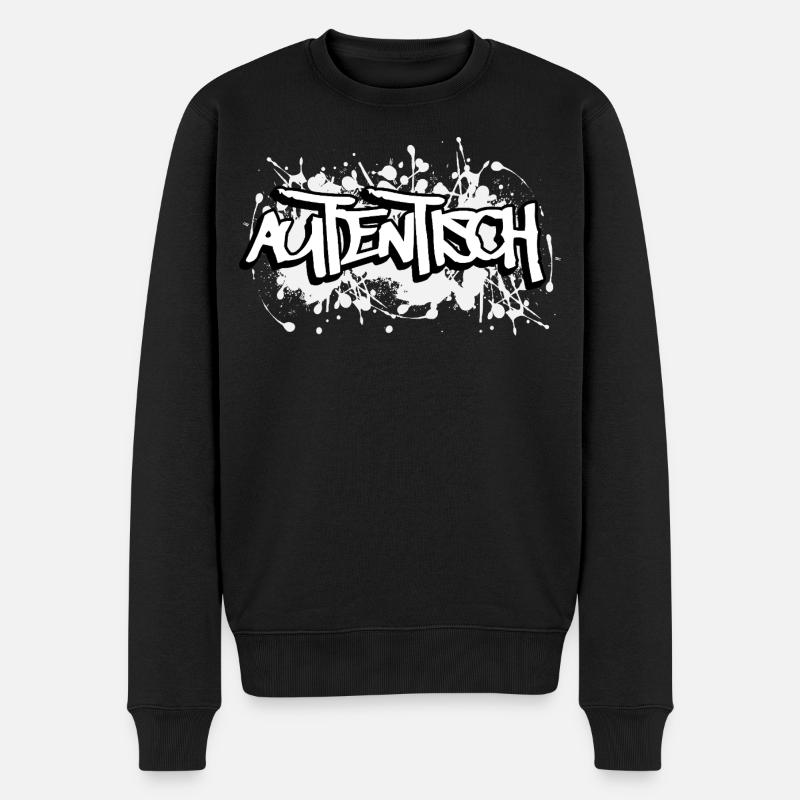 Conception de police graffiti authentique - Pull Premium bio Homme - noir