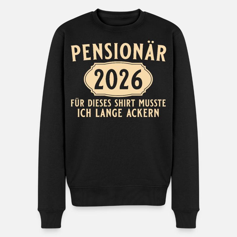 Retraité 2026 - Lange Ackern - Rente - Pull Premium bio Homme - noir