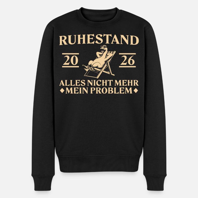 Ruhestand 2026 - Gans im Liegestuhl - Männer Premium Bio Pullover - Schwarz