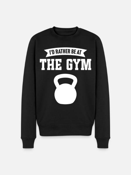 I'd rather be at the gym - Men's Premium Organic Jumper - black