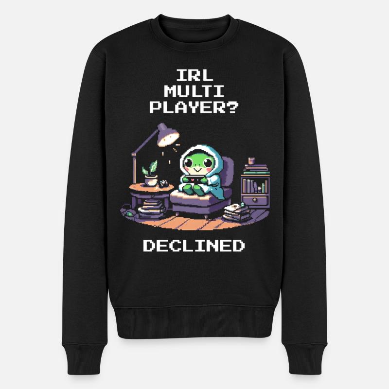 IRL-Multiplayer: abgelehnt | Introvertiert Humor - Männer Premium Bio Pullover - Schwarz