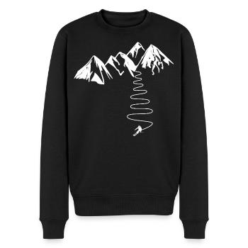 Gift for high mountain skiers in the Alps Pyrenees - Men's Premium Organic Jumper - black - Front - Nico (187cm)