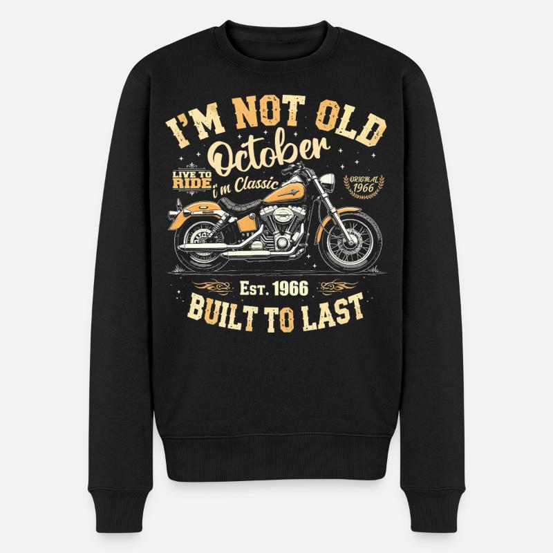 Geburtstag October 1966 Jahrestag oktober 1966 - Männer Premium Bio Pullover - Schwarz