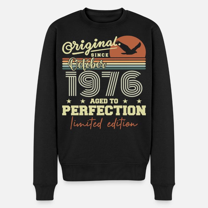 1976 Octobre 1976 anniversaire octobre 1976 - Pull Premium bio Homme - noir