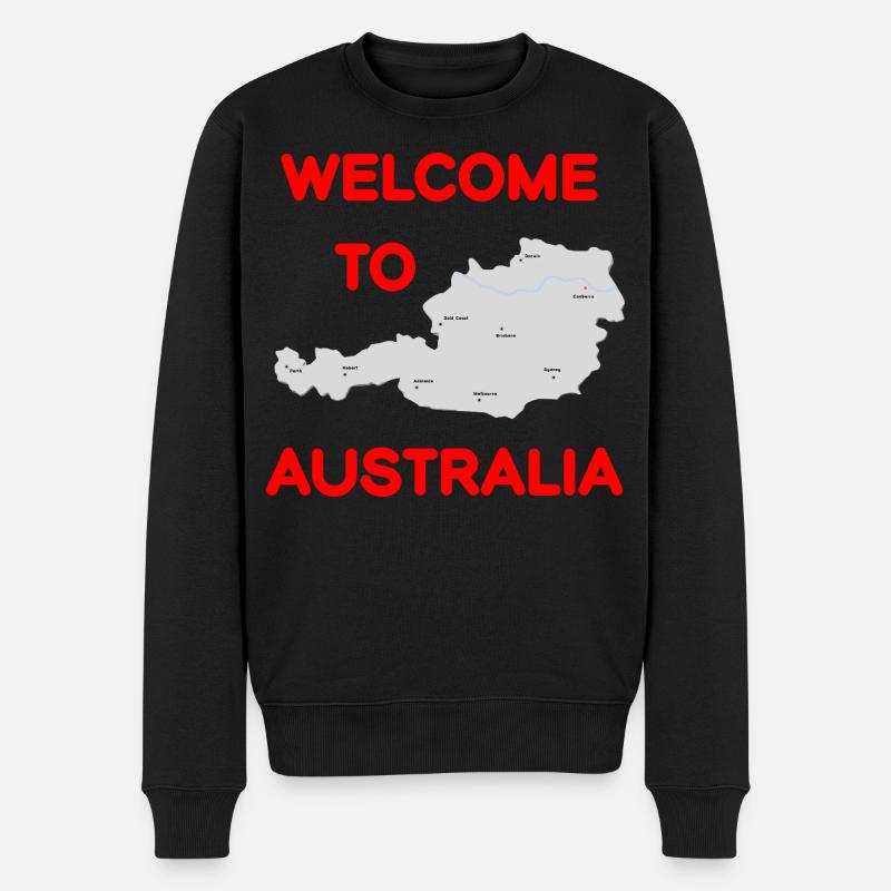 Welcome design Autriche et Australie - Pull Premium bio Homme - noir