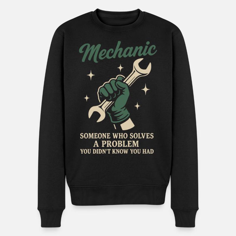 Mechanic Problem Solver Garage Funny Saying - Men's Premium Organic Jumper - black