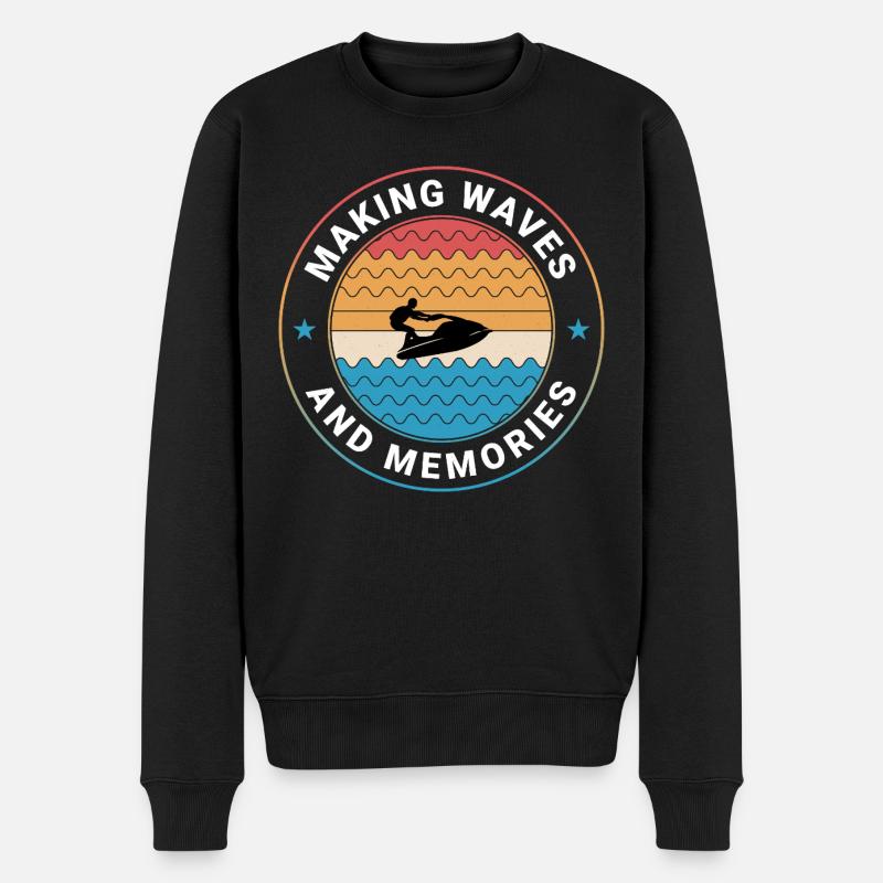 Rétro Sunset Wave Rider - Pull Premium bio Homme - noir