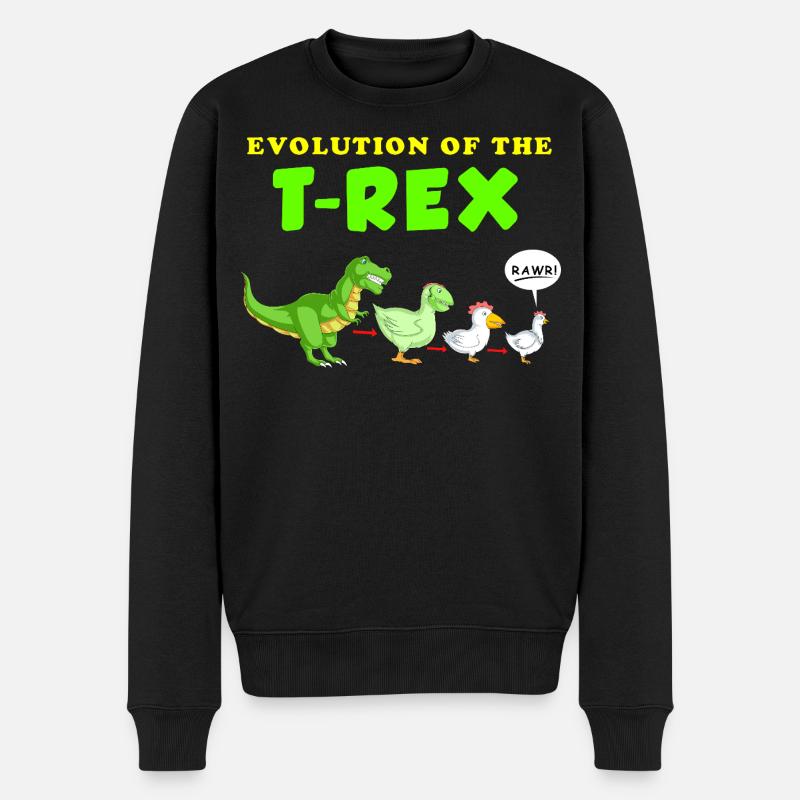 Dinosaurier - Männer Premium Bio Pullover - Schwarz