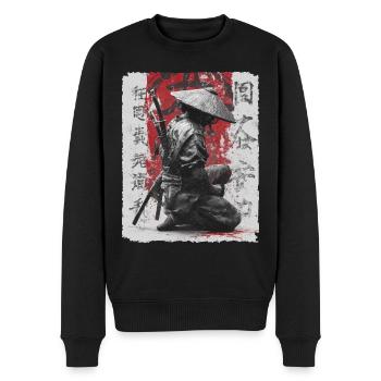 Épée de samouraï, guerrier japonais, combattant ninja - Pull Premium bio Homme - noir - Devant - Nico (187cm)