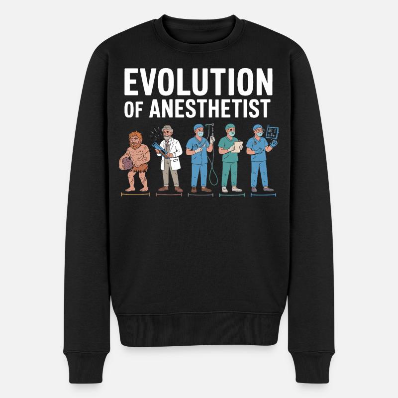 Evolution der Anästhesisten Illustration - Männer Premium Bio Pullover - Schwarz