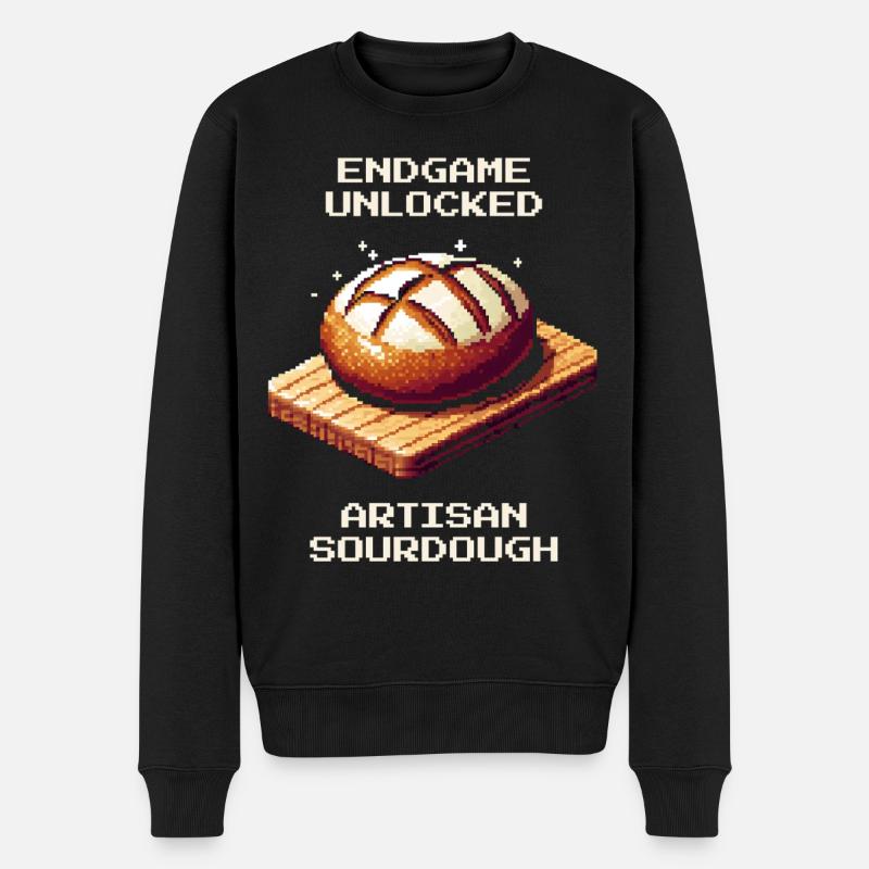 Endgame freigeschaltet | Sauerteig Handwerk - Männer Premium Bio Pullover - Schwarz
