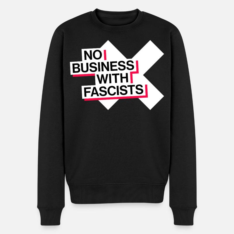 PAS D’AFFAIRES AVEC LES FASCISTES - Pull Premium bio Homme - noir