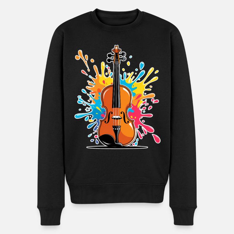 Conception artistique de violon vibrante - Pull Premium bio Homme - noir