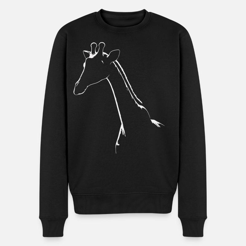 Schlichte Giraffe Silhouette Druck - Männer Premium Bio Pullover - Schwarz