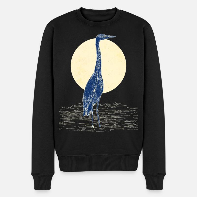 HÉRON CENDRÉ - Pull Premium bio Homme - noir