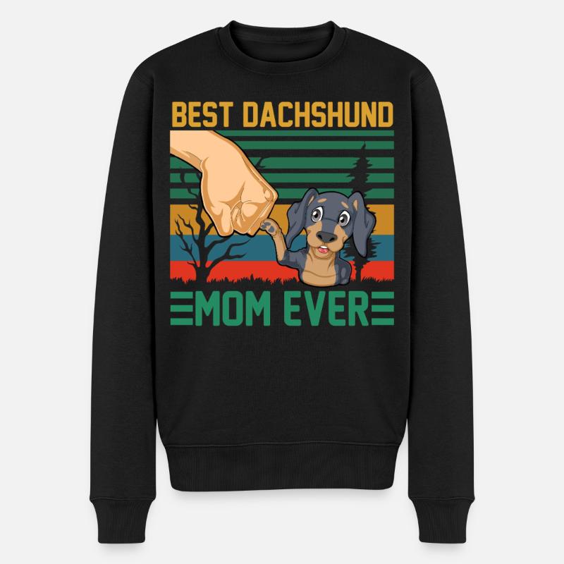 Beste Dackelmutter aller Zeiten - Männer Premium Bio Pullover - Schwarz