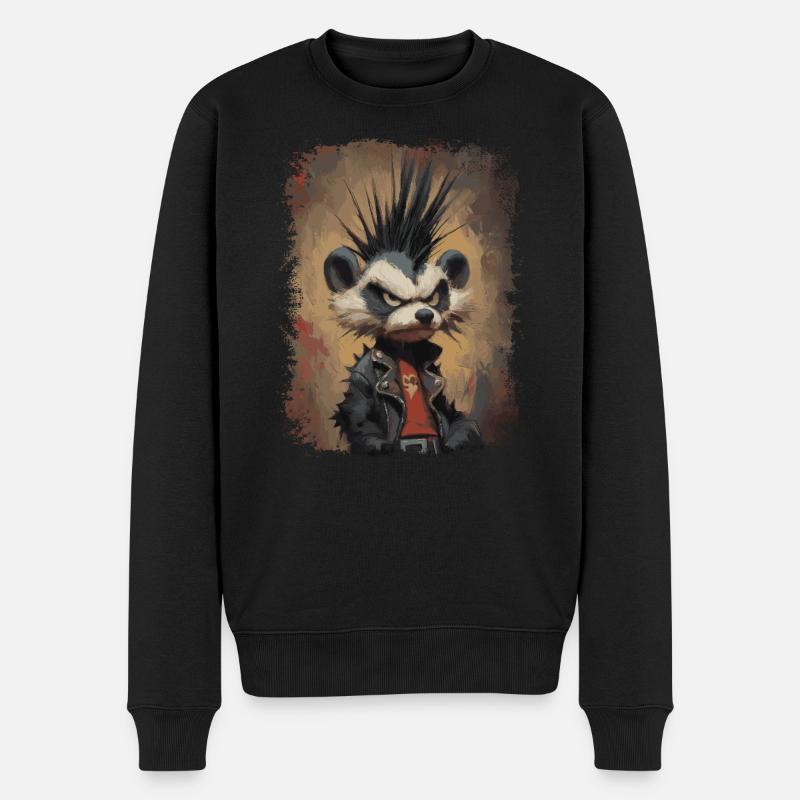 Drôle de raton laveur punk rock - Pull Premium bio Homme - noir