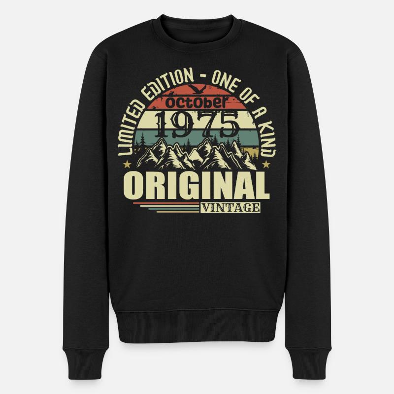 oktober 1975 - Geschenk zum 50.Geburtstag oktober  - Männer Premium Bio Pullover - Schwarz