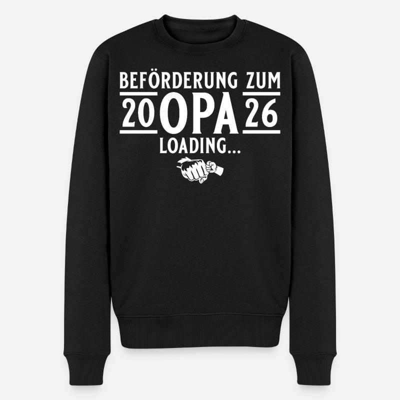 Opa 2026 loading - Werdender Großvater - Männer Premium Bio Pullover - Schwarz