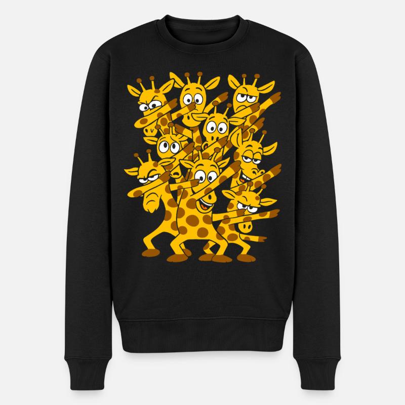 Dabbing Tanzende Giraffen - Männer Premium Bio Pullover - Schwarz