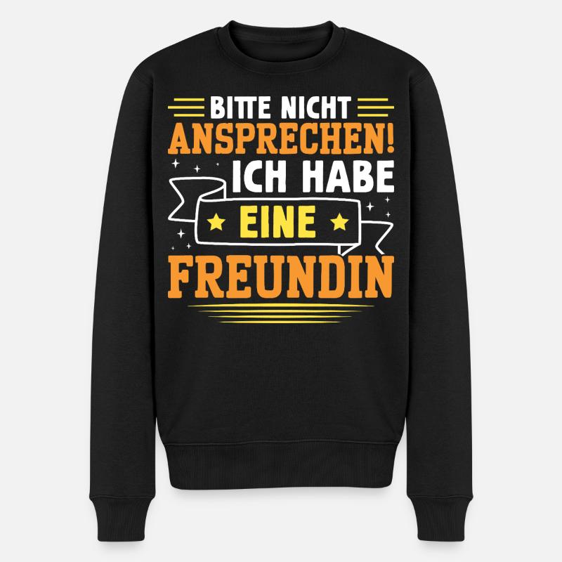 Malle BITTE NICHT ANSPRECHEN Lustiges - Männer Premium Bio Pullover - Schwarz