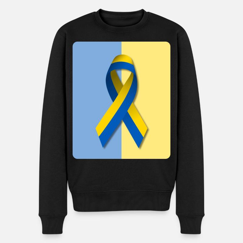 Frieden für die Ukraine - Männer Premium Bio Pullover - Schwarz