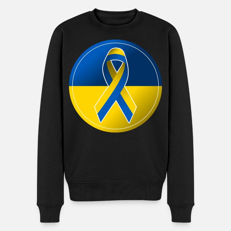 Solidarität Frieden Ukraine Demonstration - Männer Premium Bio Pullover - Schwarz