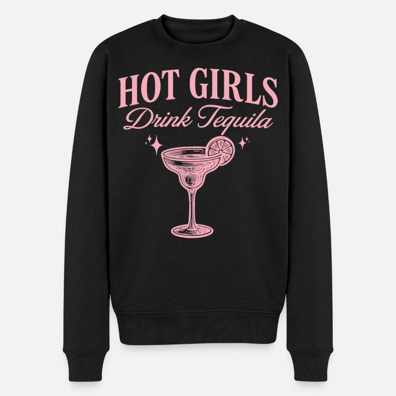 Humour Apéro Filles Boivent Tequila - Pull Premium bio Homme - noir