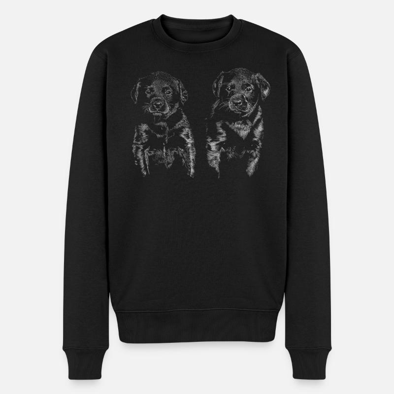 Welpen - Männer Premium Bio Pullover - Schwarz