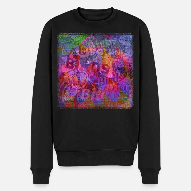 Worte & Vögel V1 - Männer Premium Bio Pullover - Schwarz