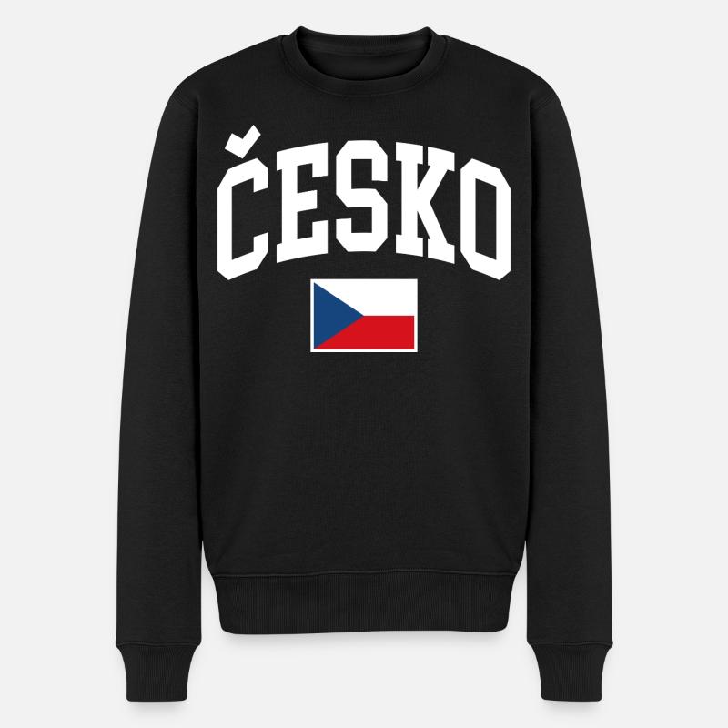 Tschechien Flagge - Männer Premium Bio Pullover - Schwarz