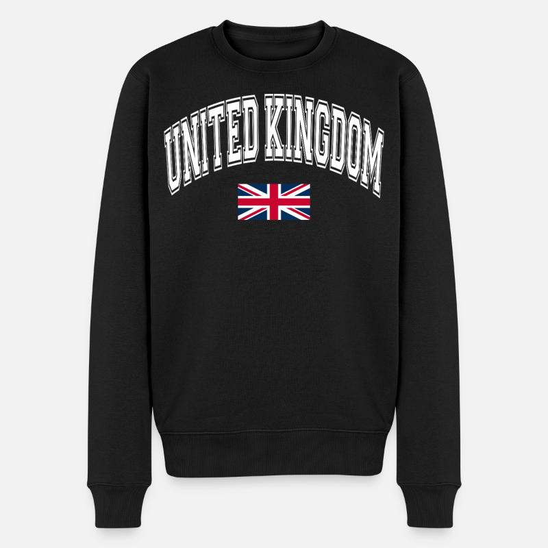 Drapeau du Royaume-Uni - Pull Premium bio Homme - noir