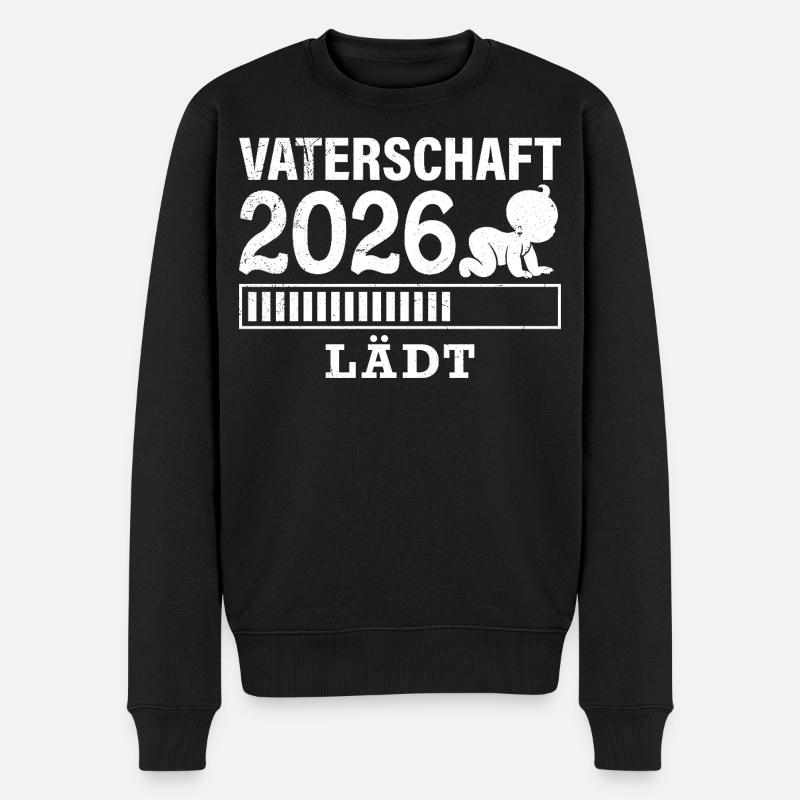 Werdender Papa VATERSCHAFT WIRD GELADEN 2026 - Männer Premium Bio Pullover - Schwarz