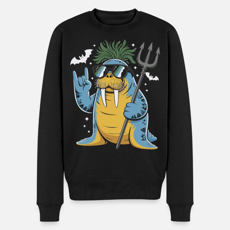 Walrus Punk Rocker Halloween - Pull Premium bio Homme - noir