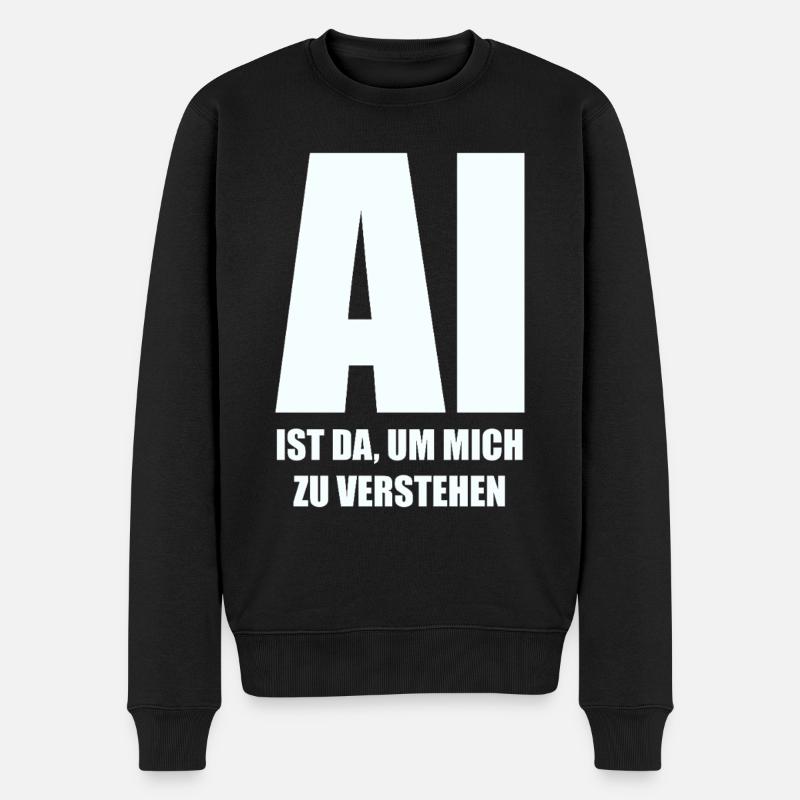 L’IA est là pour me comprendre - en blanc - Pull Premium bio Homme - noir