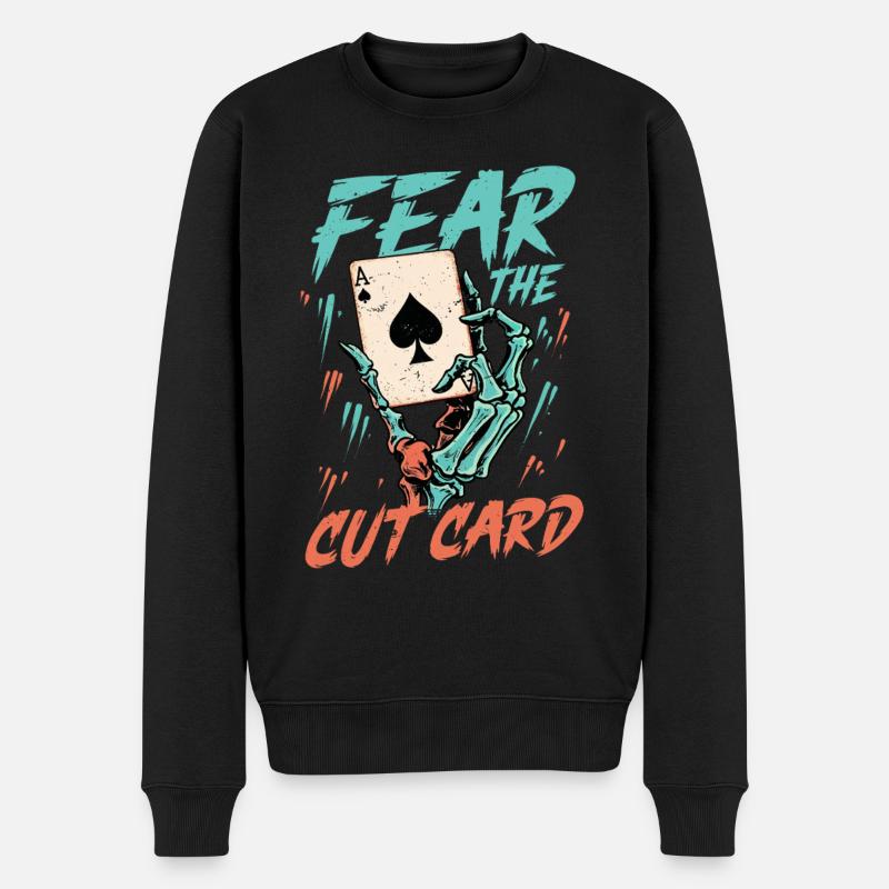 Cribbage Fear The Cut Card - Männer Premium Bio Pullover - Schwarz
