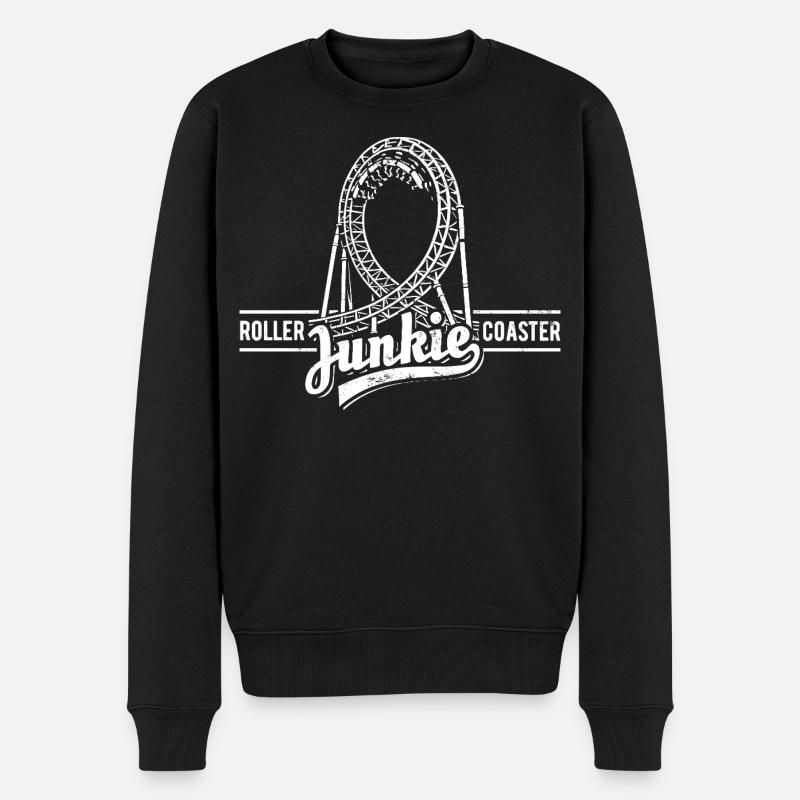Rollercoaster Junkie - Roller Coaster - Looping - Men's Premium Organic Jumper - black