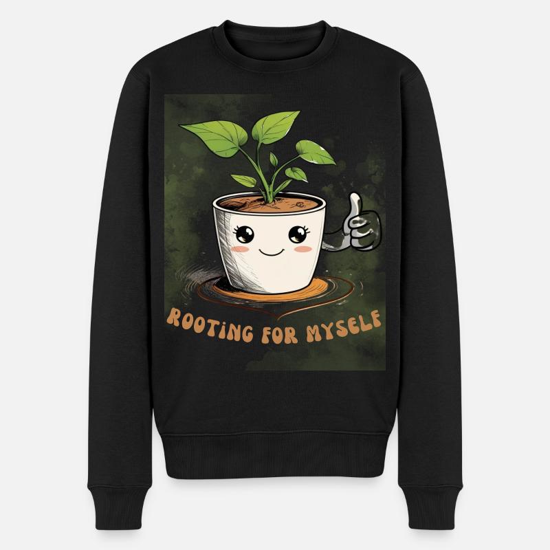 Mignon pot de fleurs avec breloque - Pull Premium bio Homme - noir