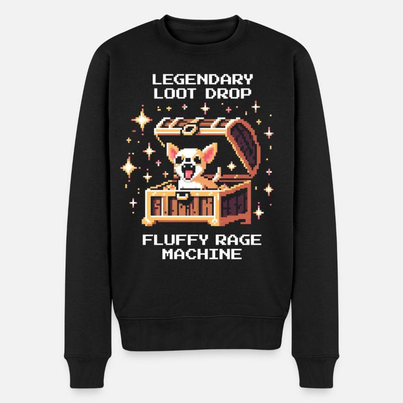Goutte légendaire : Rage Fluff | Chihuahuas - Pull Premium bio Homme - noir