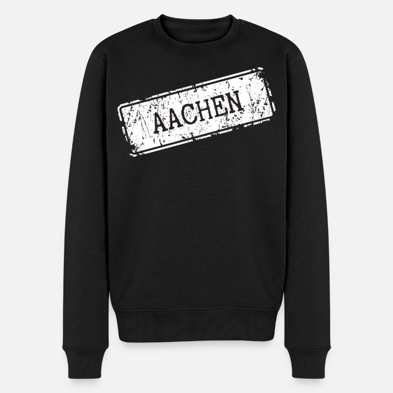 Aachen  - Männer Premium Bio Pullover - Schwarz
