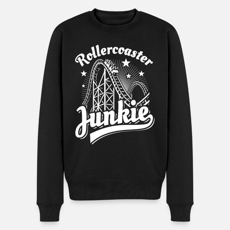 Rollercoaster Junkie - Roller Coaster - Loop - Men's Premium Organic Jumper - black
