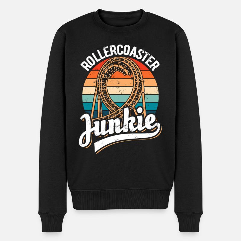 Rollercoaster Junkie - Roller Coaster - Boucle - Pull Premium bio Homme - noir