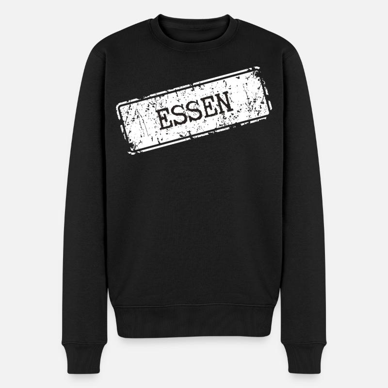 Essen Stadtpostion Symbole Design - Männer Premium Bio Pullover - Schwarz
