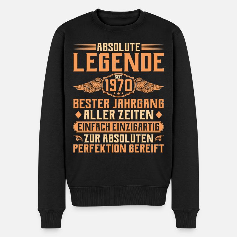 55e anniversaire - Légende depuis 1970 - Pull Premium bio Homme - noir