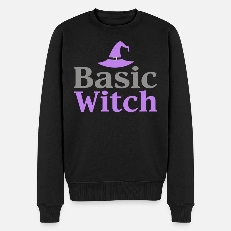 Basic Witch Halloween Spruch Zitat - Männer Premium Bio Pullover - Schwarz