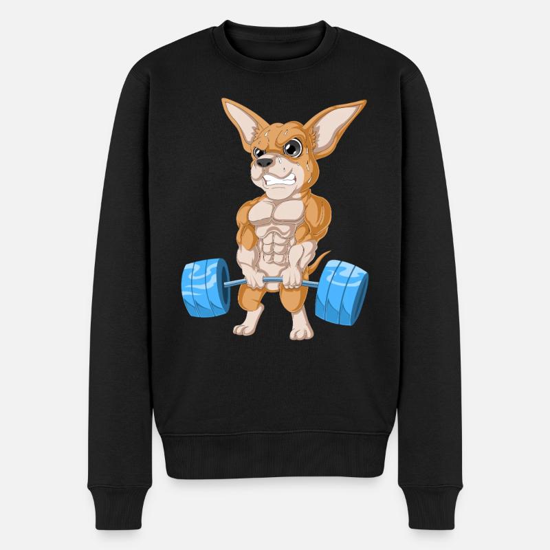 Haltérophilie Chihuahua - Pull Premium bio Homme - noir