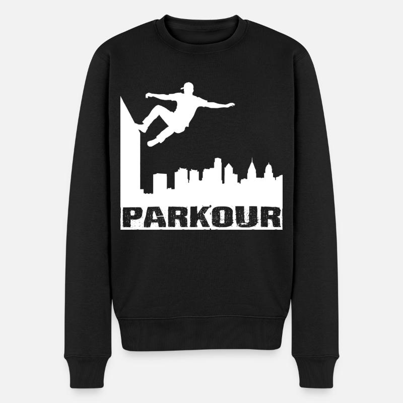 Parkour - Männer Premium Bio Pullover - Schwarz