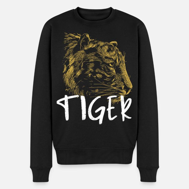 Tigre Élégant et Sauvage - Pull Premium bio Homme - noir