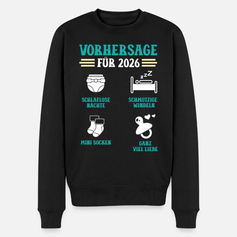 Schwangerschaft VORHERSAGE 2026 Lustiges - Männer Premium Bio Pullover - Schwarz