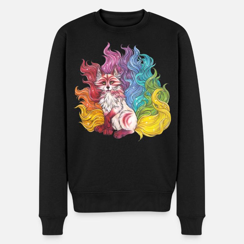 Manga Rainbow Kitsune Mythical Fox Gift - Pull Premium bio Homme - noir